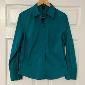 Ann Taylor teal color blouse shirt